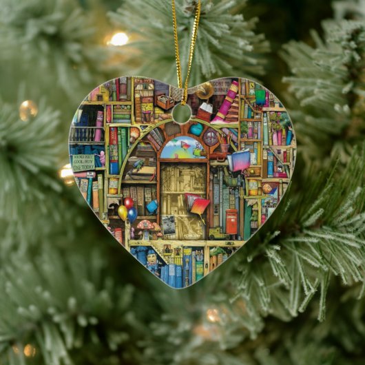 Schrijvenlezer Boeken Boeken Boeken Boeken Boekwor Keramisch Ornament (Boom)