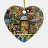 Schrijvenlezer Boeken Boeken Boeken Boeken Boekwor Keramisch Ornament (Voorkant)