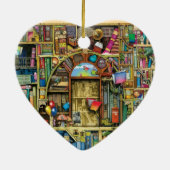 Schrijvenlezer Boeken Boeken Boeken Boeken Boekwor Keramisch Ornament (Achterkant)