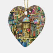 Schrijvenlezer Boeken Boeken Boeken Boeken Boekwor Keramisch Ornament (Links)