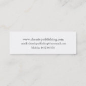 Schrijver Auteur Afbeelding Professioneel Rood Mini Visitekaartje (Achterkant)