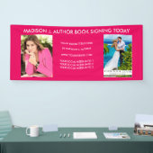 Schrijver Auteur Boek Foto Hot Pink of Kies Kleur Spandoek (Beurs)