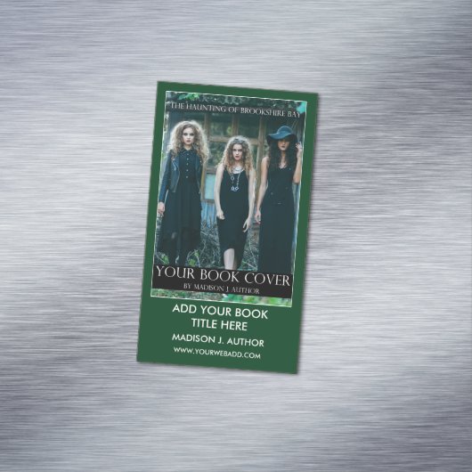 Schrijver Auteur Boek Promotie Groen of Kies Kleur Magnetisch Visitekaartje (Voorbeeld)