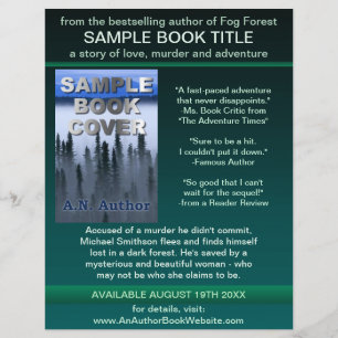 Schrijver Auteur Promotieboek Hoesje Groen zwart Flyer