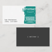 Schrijver Blauwgroen schrijfmachine Visitekaartje (Voorkant / Achterkant)