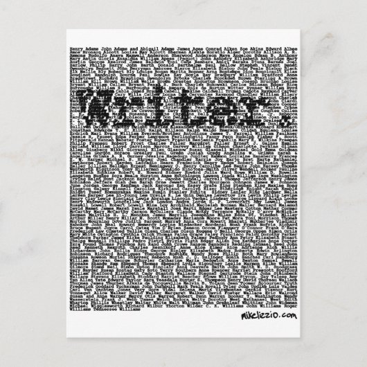 Schrijver. Briefkaart (Voorkant)