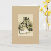  schrijver Cat Note Kaart (Gele Bloem)