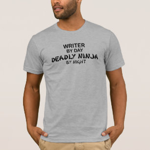 Schrijver Deadly Ninja bij nacht T-shirt