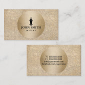 Schrijver Gold Circle & oude scripts Visitekaartje (Voorkant / Achterkant)
