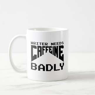 Schrijver heeft dringend cafeïne nodig koffiemok