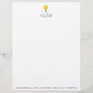 Schrijver Light Bulb Idea Business Letterhead Briefhoofd