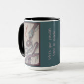 Schrijver moet lijst doen mok (Voorkant links)