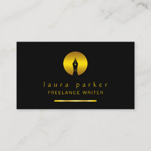 Schrijver Nib Gold Freelance Auteur Elegant Classi Visitekaartje