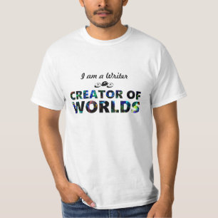 Schrijver, ook bekend als maker van werelden (mann t-shirt