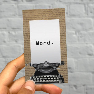 Schrijver Oude scripts en schrijfmachine Visitekaartje