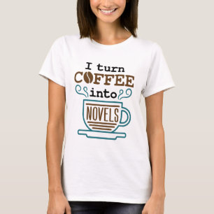 Schrijver schrijver ik maak koffie in romans t-shirt