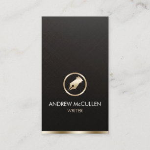 Schrijver Schrijver Novellist Faux Gold Pen Icon Visitekaartje