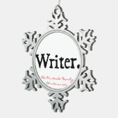 Schrijver Tin Sneeuwvlok Ornament (Rechts)