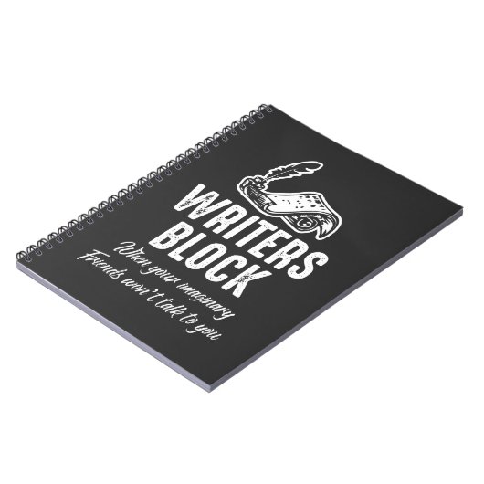 Schrijvers blokkeren Funny Author Witty Book Write Notitieboek (Linkerzijde)