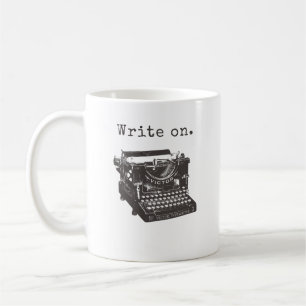 Schrijvers Koffie-Mok, typemachine, hart, schrijve Koffiemok