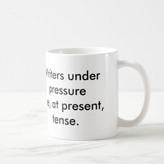 Schrijvers onder druk zijn in cadeau gespannen. koffiemok (Rechts)