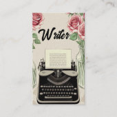 Schrijvers Typewriter met Rozen Visitekaartje (Voorkant)