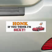 Schrik als je denkt dat ik sexy ben bumpersticker (Op auto)