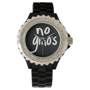 Schrik Geen GGO's beschermen ons voedsel op zwart Horloge
