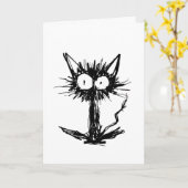 Schrik Zwarte Kat op Kaart (Gele Bloem)