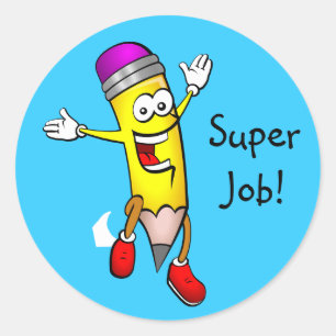 Schrikers van de Cute Pencil-prijs Ronde Sticker