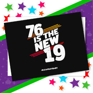 Schrikkeldag 76e Verjaardagsfeest Nieuw Schrikkelj Briefkaart