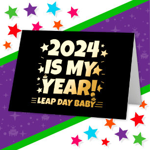 Schrikkeljaar dag 2024 Is Mijn Jaar 29 februari Ve Folie Wenskaart