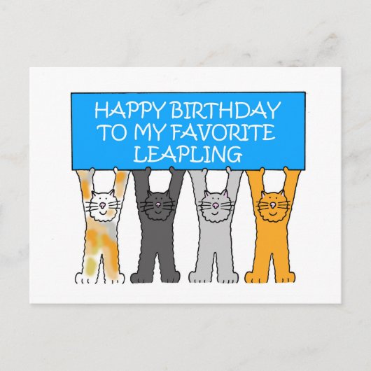 schrikkeljaar verjaardag amerikaanse spelling briefkaart (Voorkant)