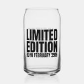 schrikkeljaar verjaardag geboren februari 29 schri blikvorm glas (Voorkant)