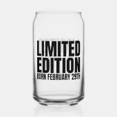 schrikkeljaar verjaardag geboren februari 29 schri blikvorm glas (Achterkant)