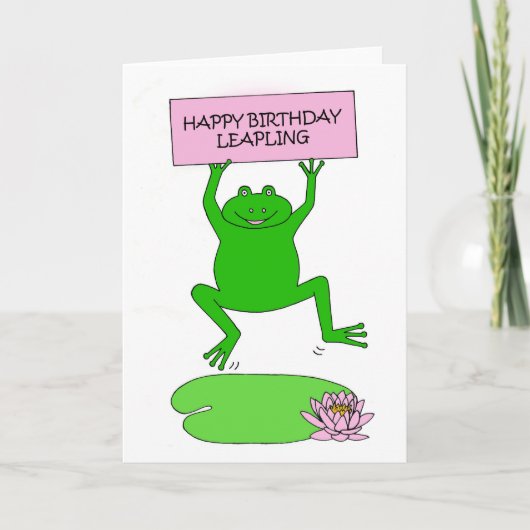 schrikkeljaar verjaardag springen februari 29th kaart (Voorkant)
