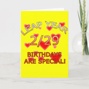 schrikkeljaar verjaardagen zijn bijzonder! kaart