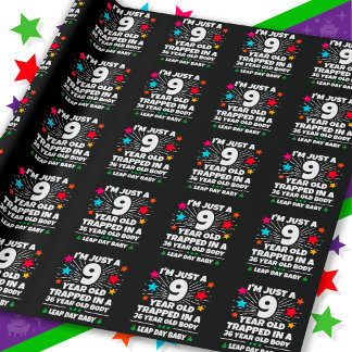 Schrikkeljaar Verjaardagsfeest 36e Verjaardag Schr Cadeaupapier