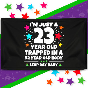 Schrikkeljaar Verjaardagsfeest 92ste Verjaardag Sc Spandoek