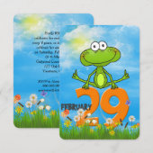 schrikkeljaar verjaardagsfeestje kaart (Voorkant / Achterkant)