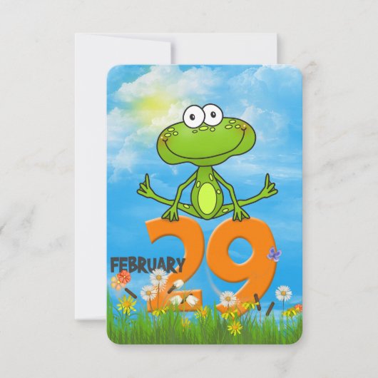 schrikkeljaar verjaardagsfeestje kaart (Voorkant)