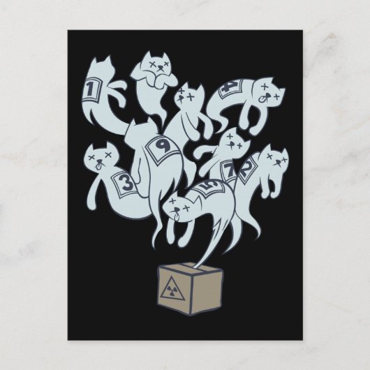 Schrödinger Cat 9 Lives Briefkaart (Voorkant)