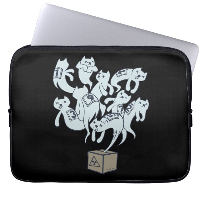 Schrödinger Cat 9 Lives Laptop Sleeve (Voorkant)