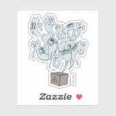 Schrödinger Cat 9 Lives Sticker (Vel)