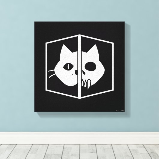 Schrödinger Cat Graphic Canvas Afdruk (Insitu (Houten vloer))