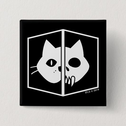 Schrödinger Cat Graphic Vierkante Button 5,1 Cm (Voorkant)