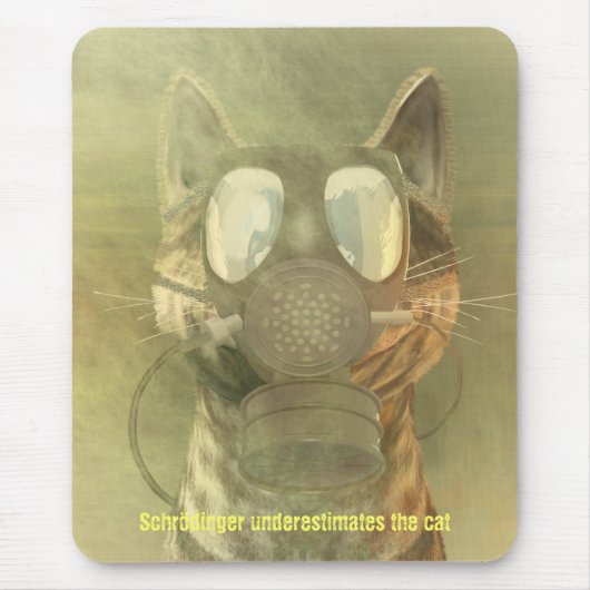 Schrödinger onderschat de kat mousepad muismat (Voorkant)