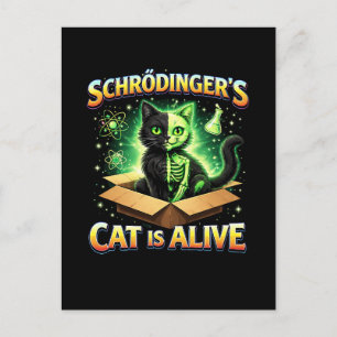 Schrödinger’s Nieuwsgierige Kat Briefkaart