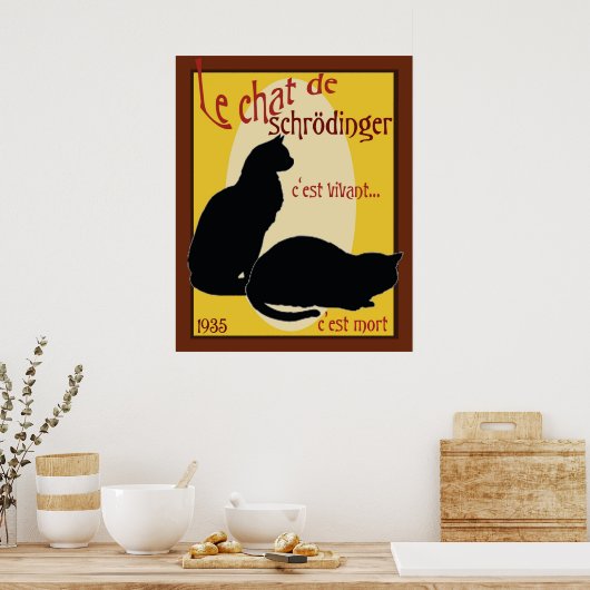 Schrodingerkat Poster (Keuken)