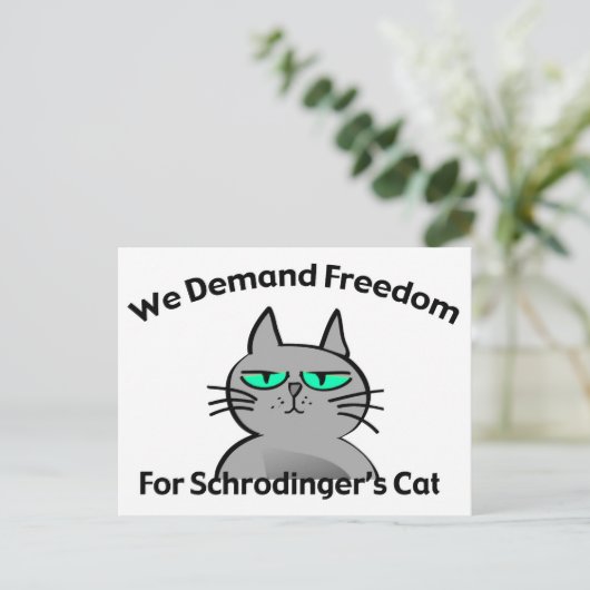 Schrodinger's Cat Funny Geek Humor Briefkaart (Staand voorkant)